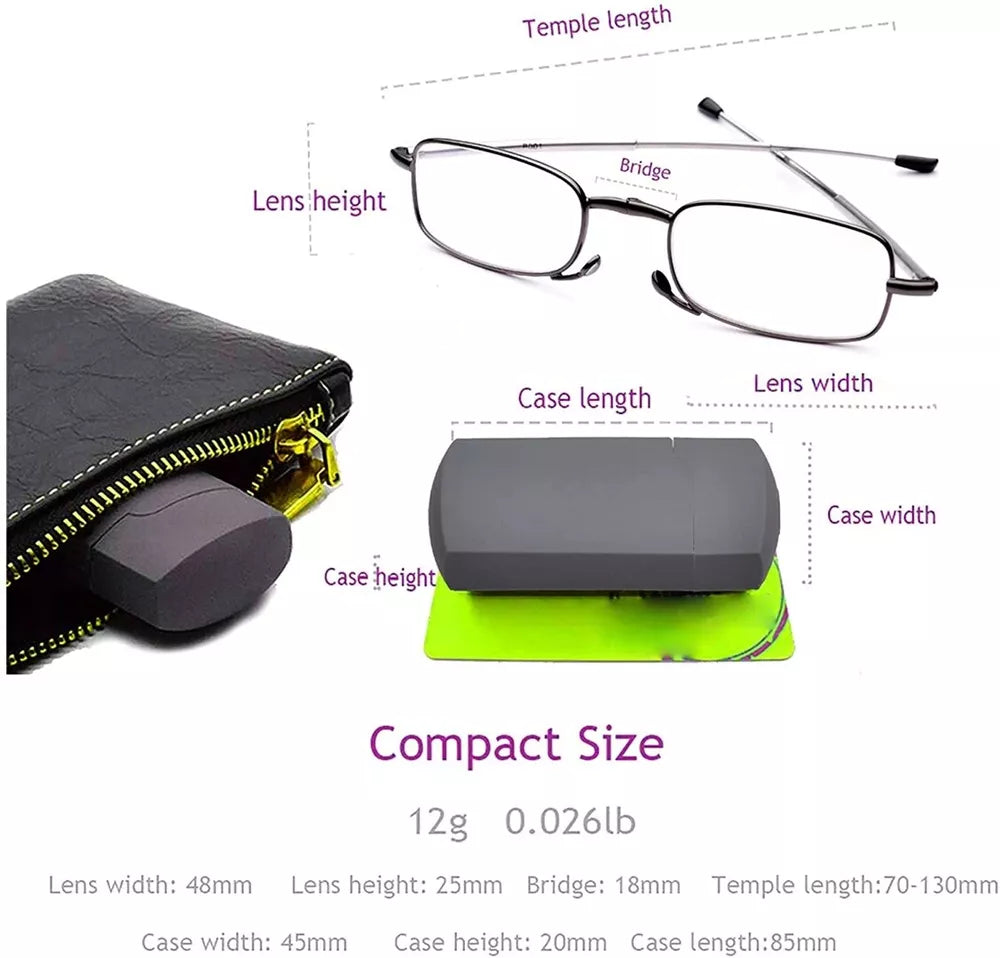 Portable Folding Reading Glasses – Compact Design with Case 2