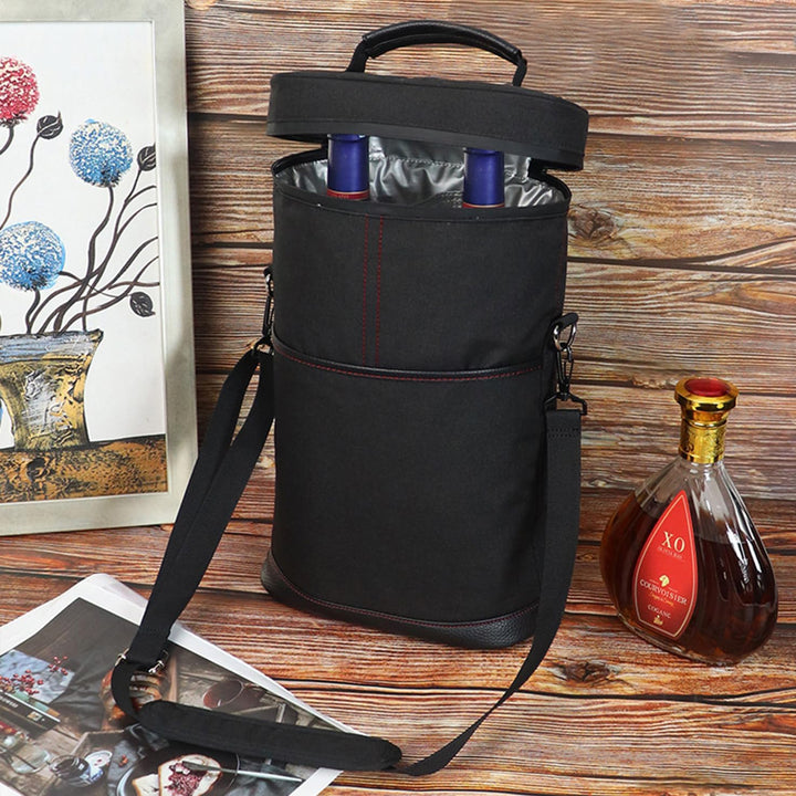 Portable Insulated Wine Carrying Bag – Optimal for Two Bottles with Adjustable Strap 5