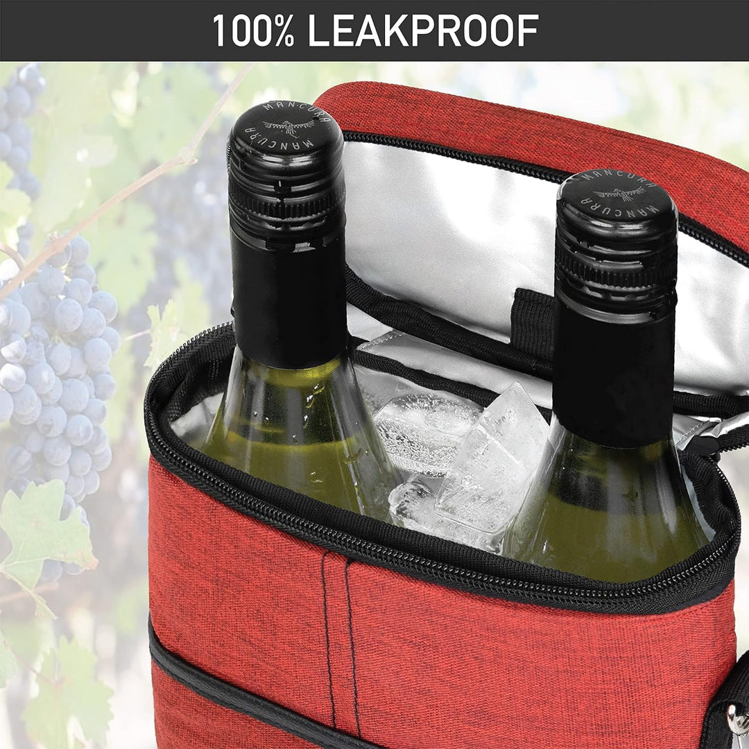 Portable Insulated Wine Carrying Bag – Optimal for Two Bottles with Adjustable Strap 9