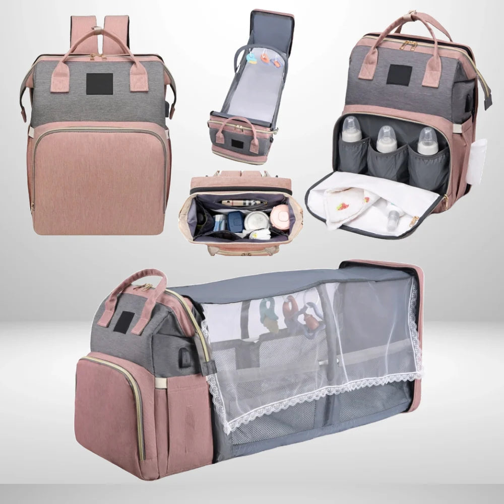 Practical Baby Diaper Backpack – 3-in-1 Design with Fold-out Lying Surface 4
