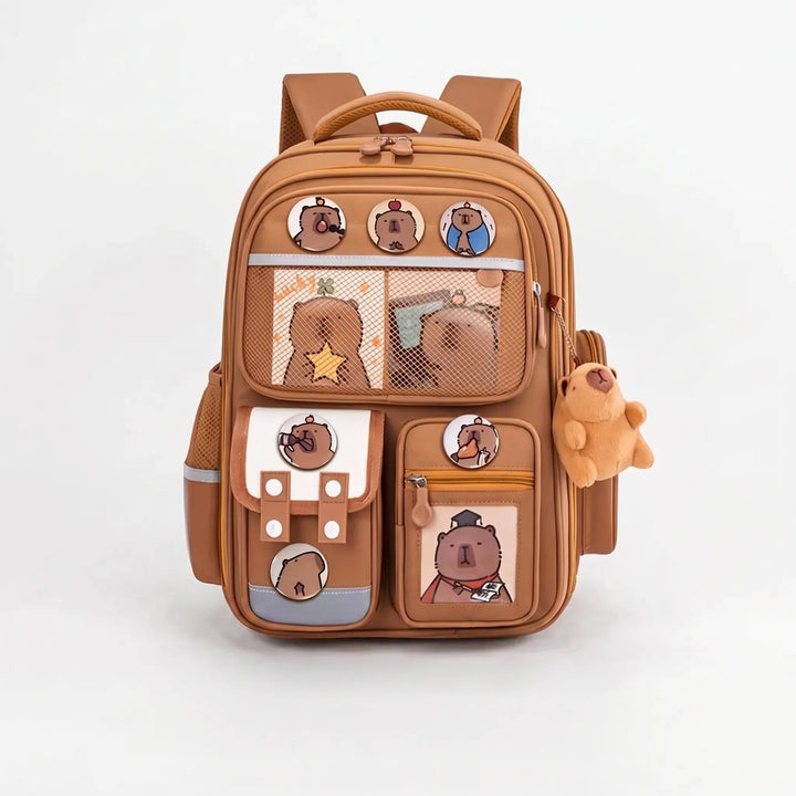 Practical Children's Backpack – Roomy and Adjustable for Comfortable Everyday Life with Capybara Motif 6