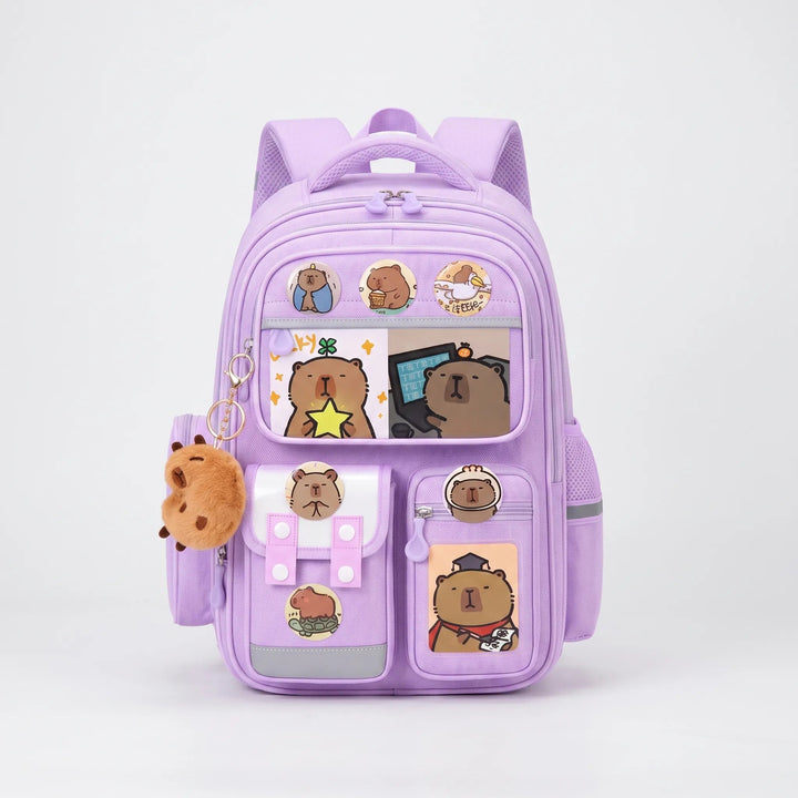 Practical Children's Backpack – Roomy and Adjustable for Comfortable Everyday Life with Capybara Motif 9