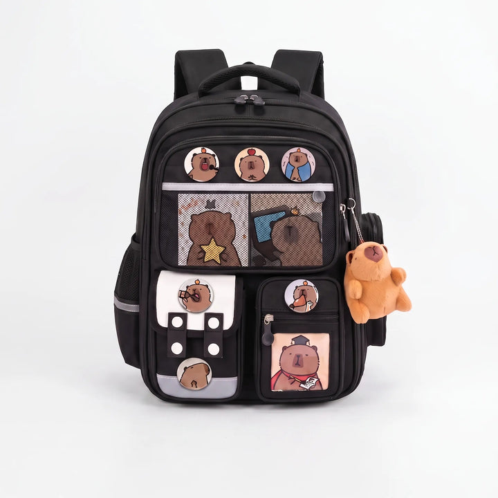 Practical Children's Backpack – Roomy and Adjustable with Capybara Motif 5