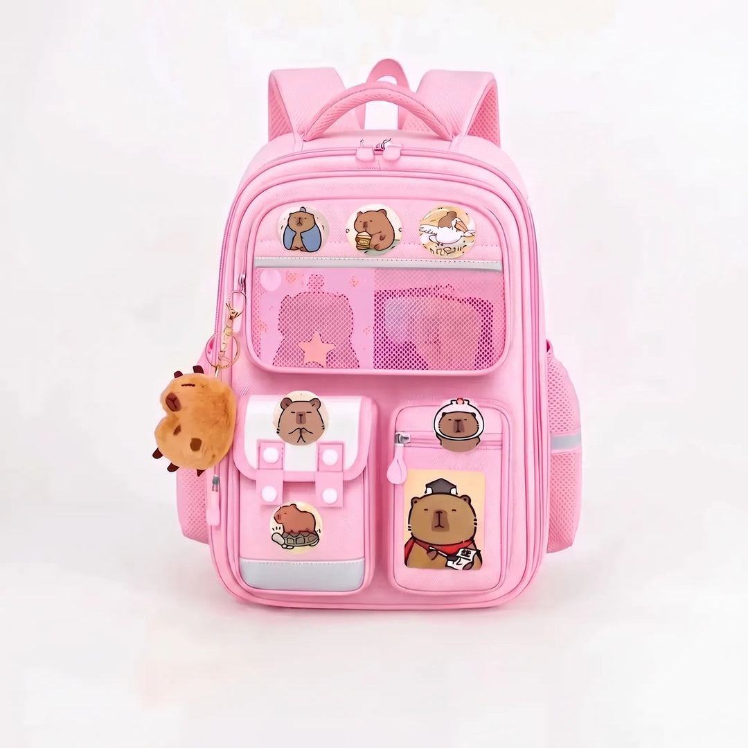 Practical Children's Backpack – Roomy and Adjustable with Capybara Motif 7
