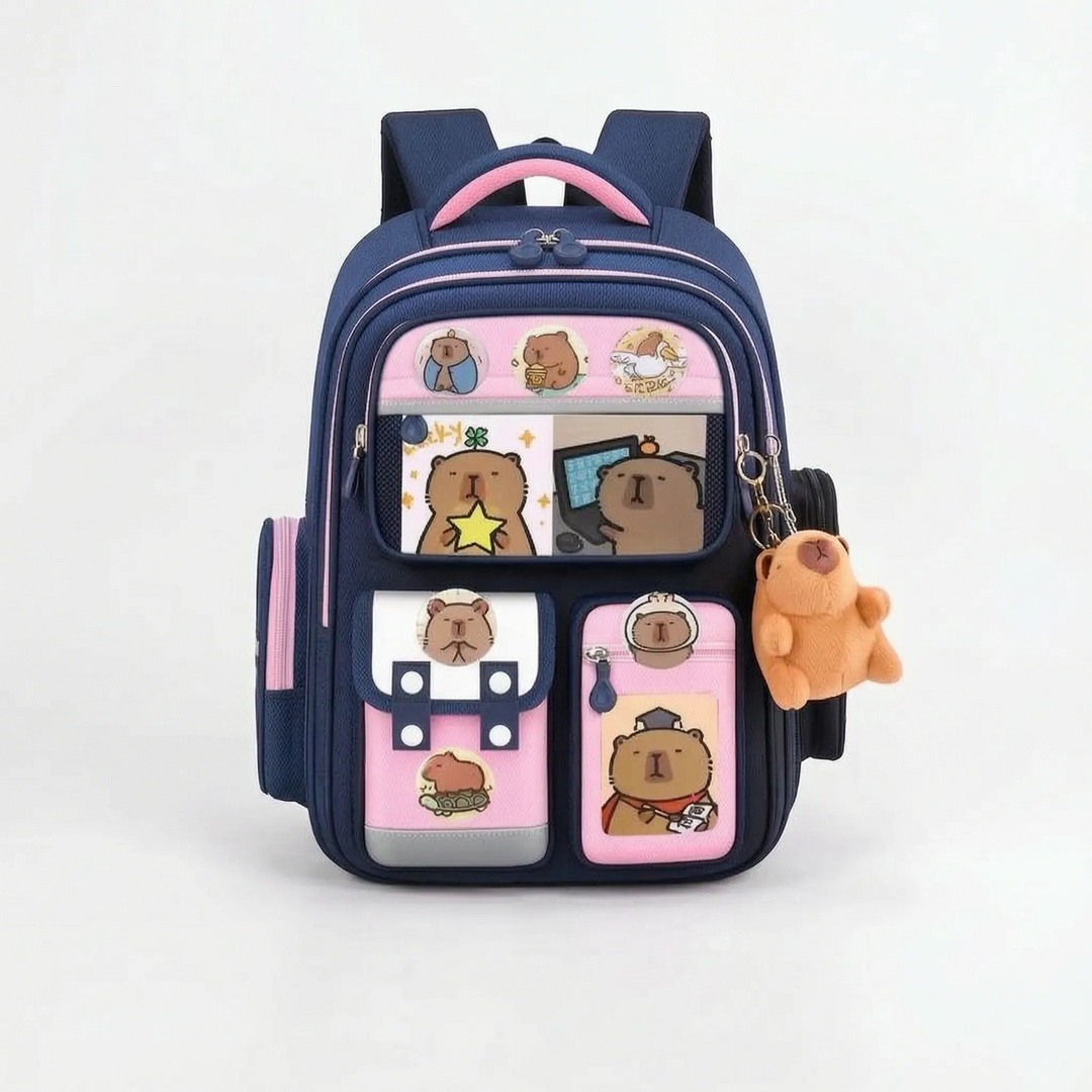 Practical Children's Backpack – Roomy and Adjustable with Capybara Motif 8