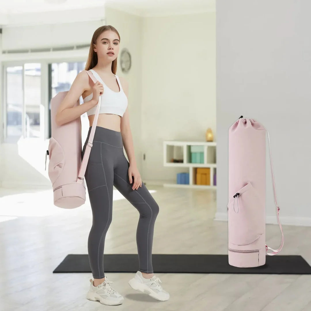 Practical Functional Yoga Mat Bag – With Separate Wet Compartment and Integrated Bottle Holder 1