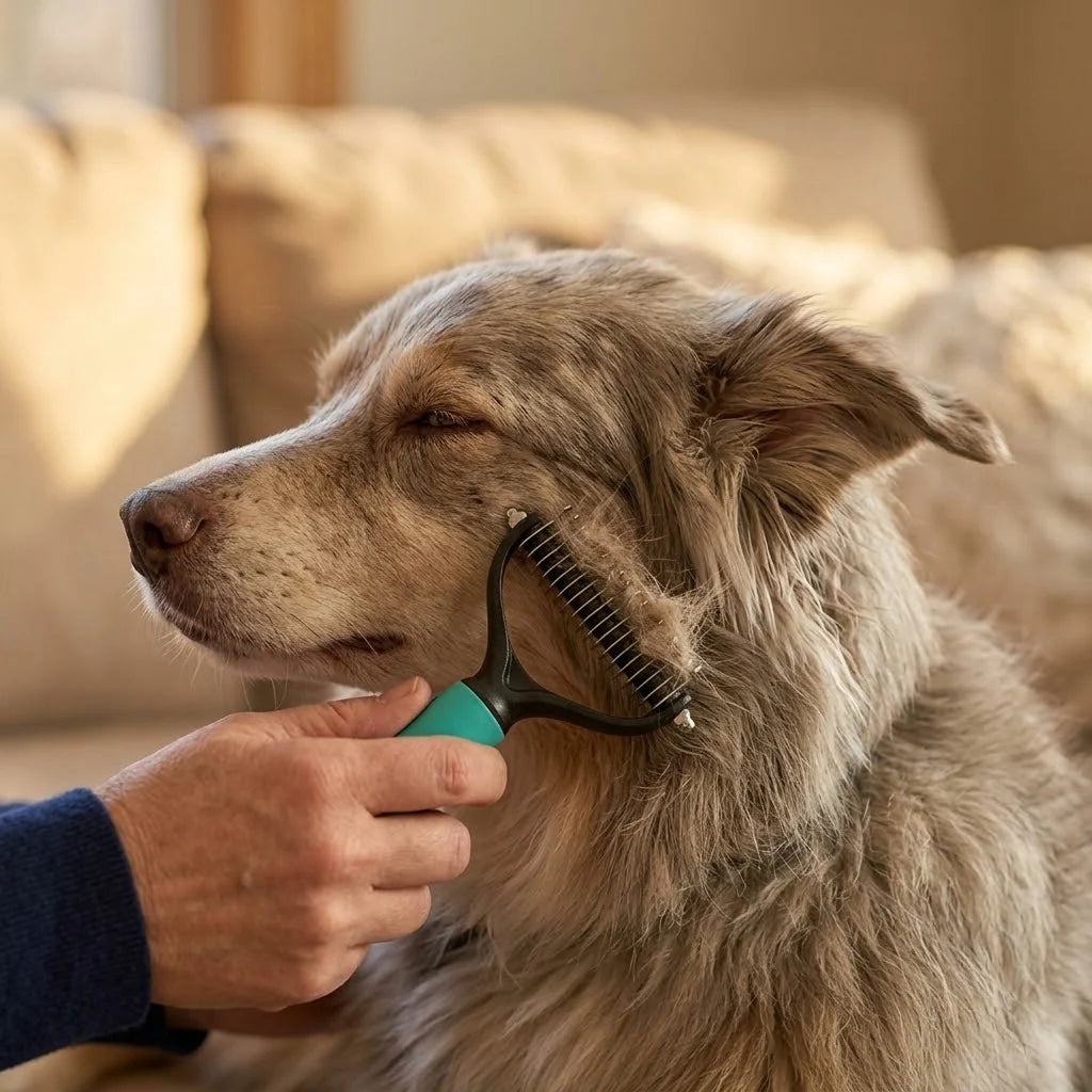 Practical Fur Brush for Dogs – Double-Sided Tool Removes Tangles and Loose Hairs 1
