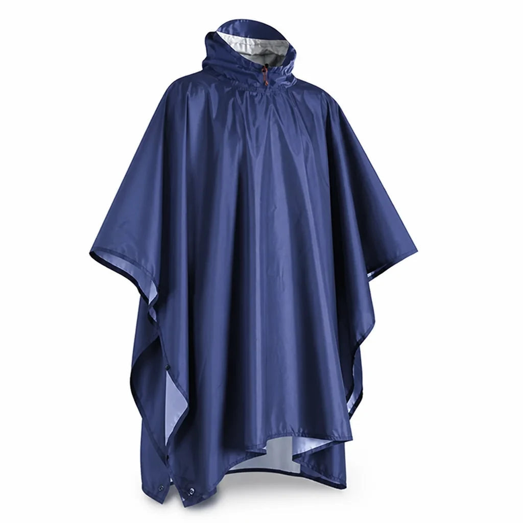 Practical One-Piece Rain Poncho – Hooded with Sleeves and Side Press Studs 4