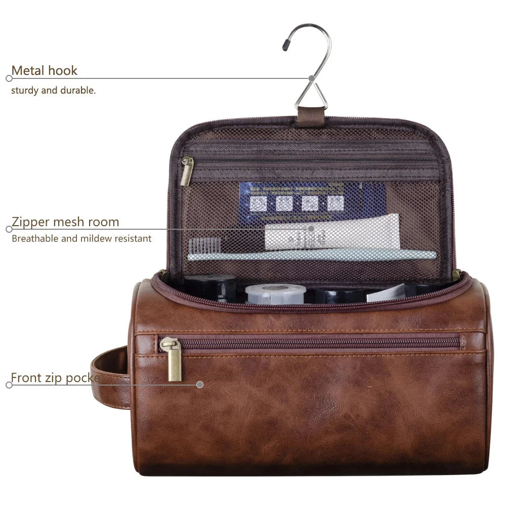 Premium Leather Toiletry Bag – Robust and Water-Repellent Design 3