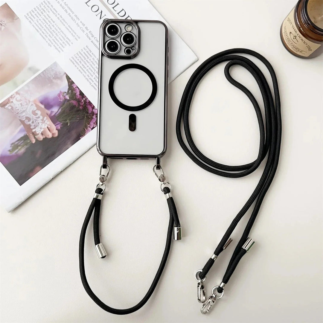 Protective Phone Case with Practical Adjustable Cord – MagSafe-Compatible for iPhone Models 12