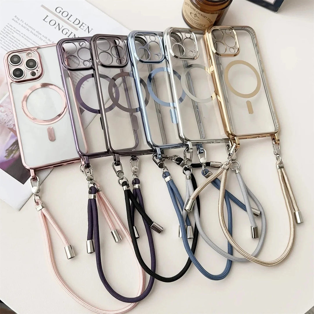 Protective Phone Case with Practical Adjustable Cord – MagSafe-Compatible for iPhone Models 3