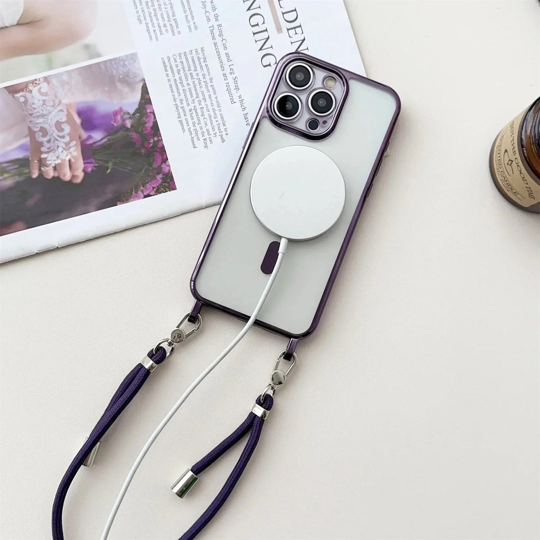 Protective Phone Case with Practical Adjustable Cord – MagSafe-Compatible for iPhone Models 4