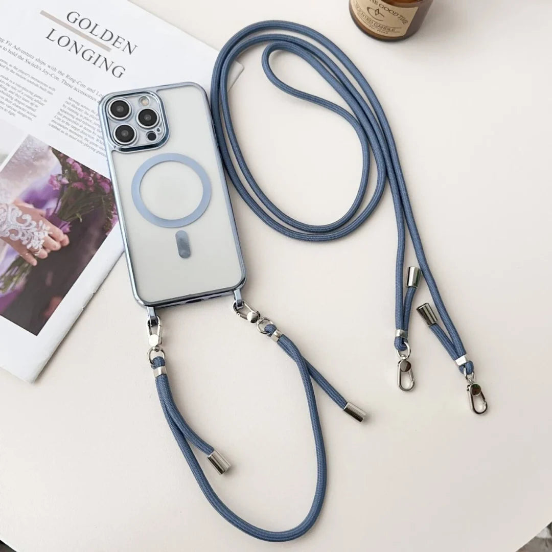 Protective Phone Case with Practical Adjustable Cord – MagSafe-Compatible for iPhone Models 8