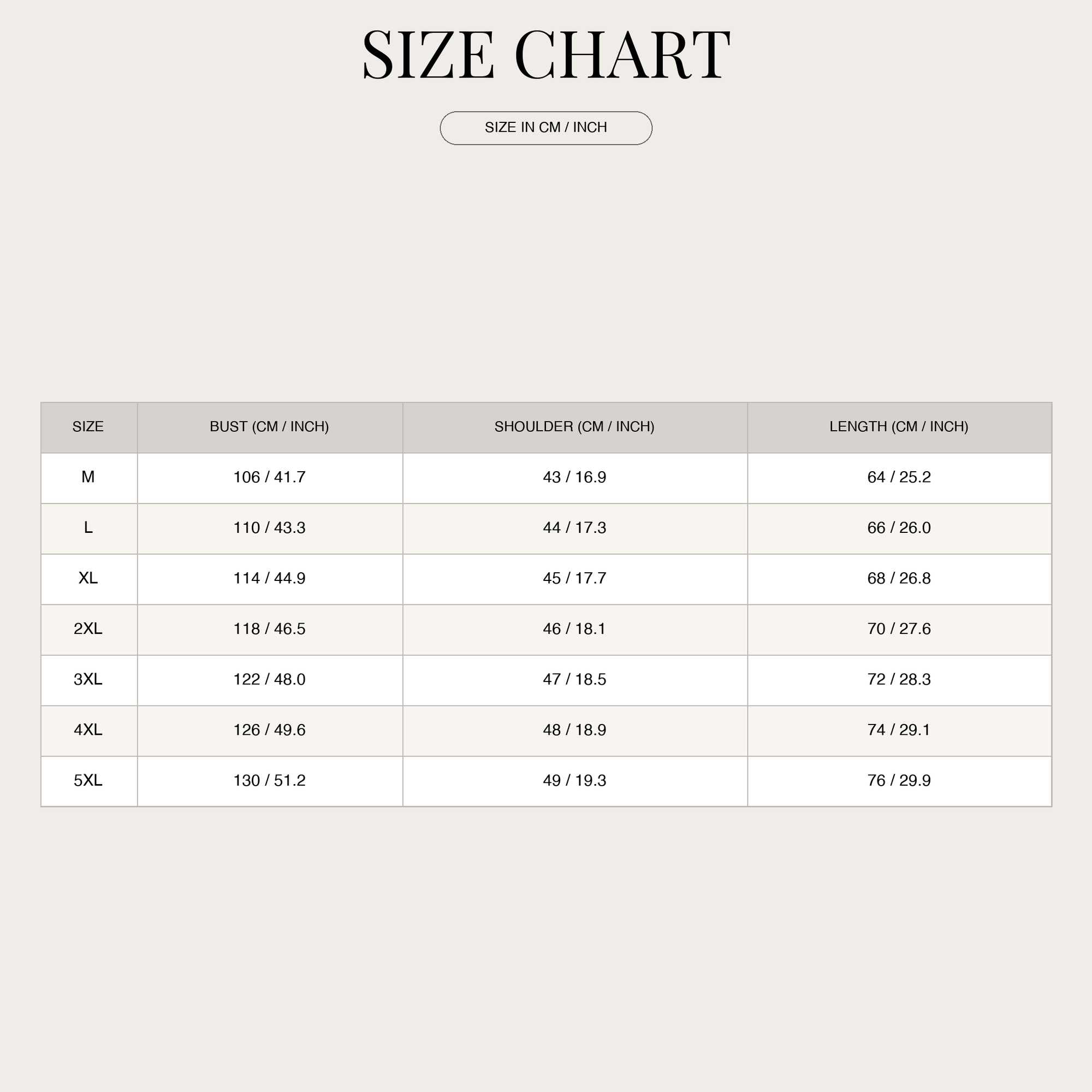 Size Chart