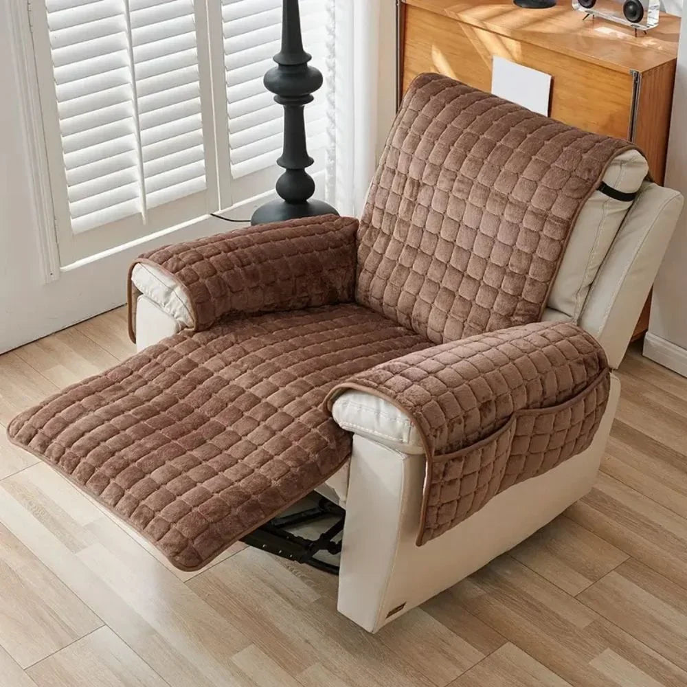 Quilted Armchair Cover – With Side Pocket for Remote Control 13