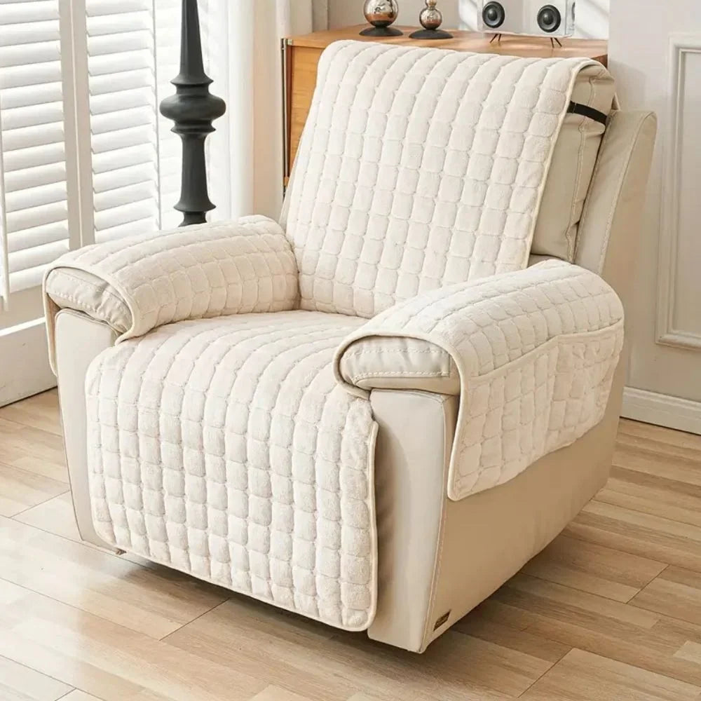 Quilted Armchair Cover – With Side Pocket for Remote Control 2