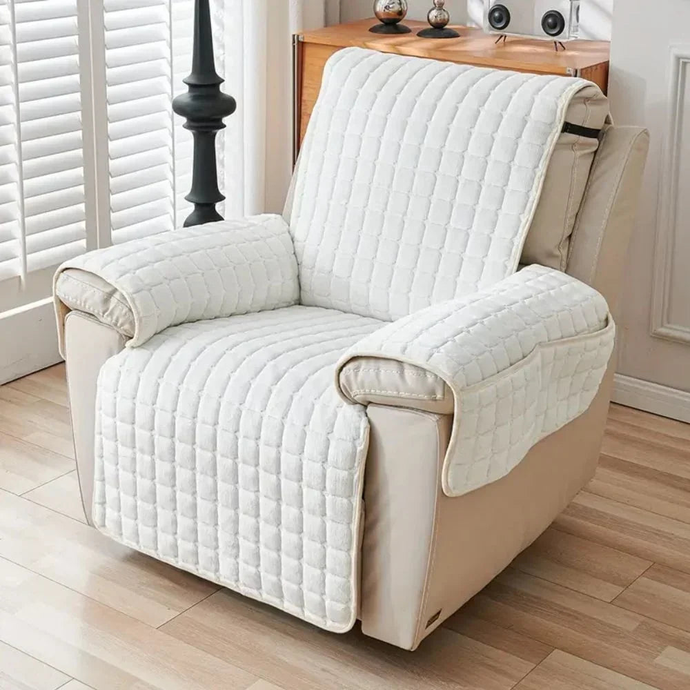 Quilted Armchair Cover – With Side Pocket for Remote Control 4