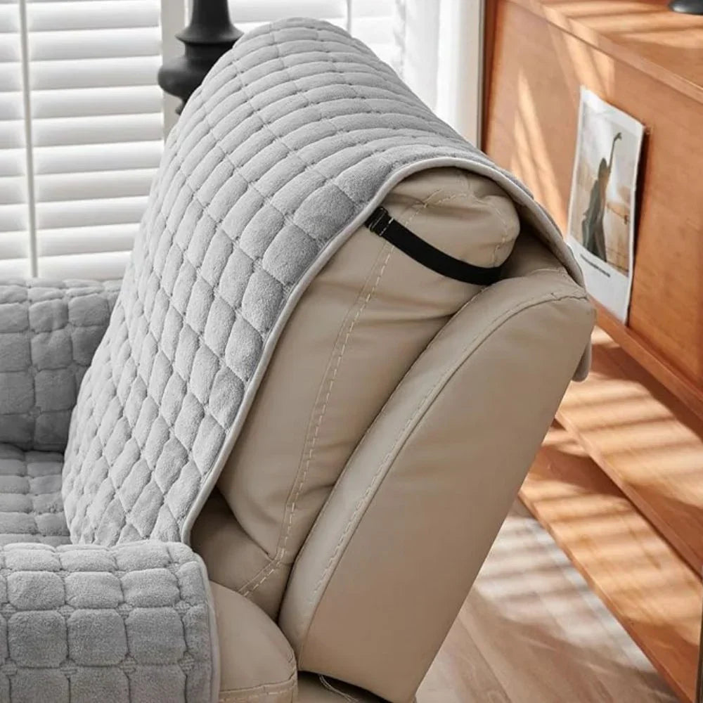 Quilted Armchair Cover – With Side Pocket for Remote Control 7