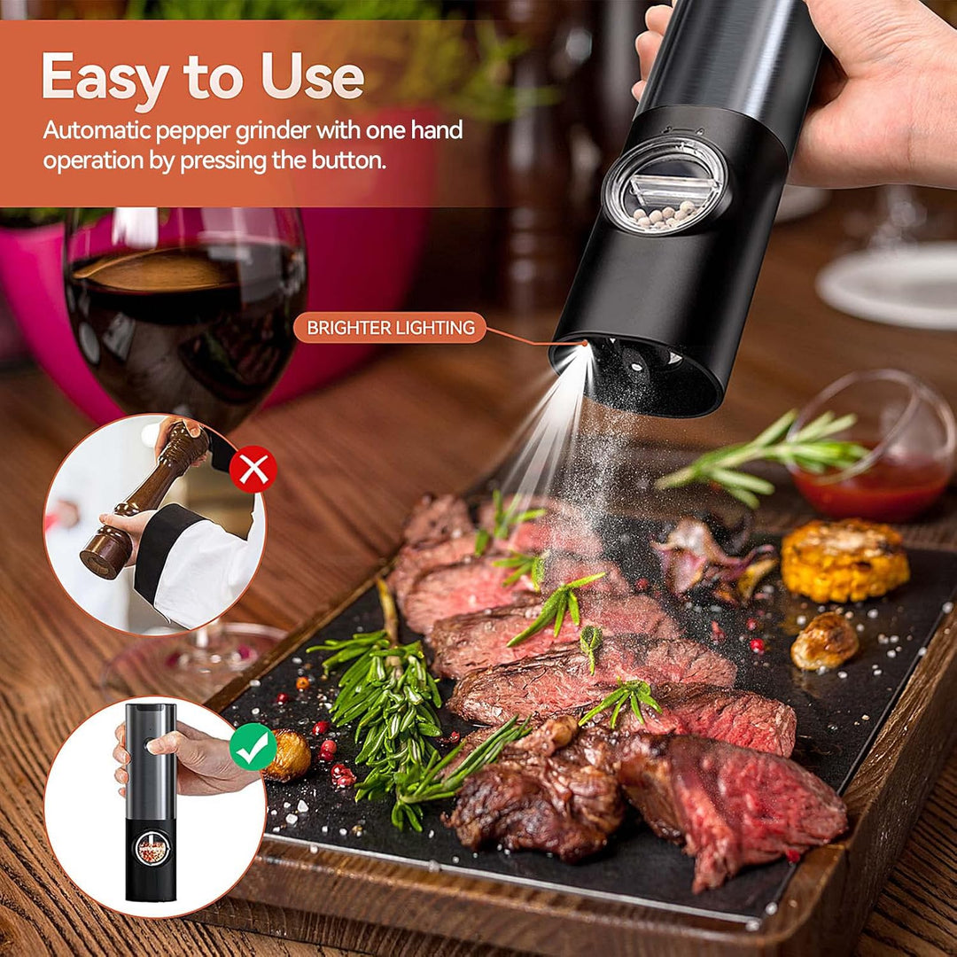 Rechargeable Electric Salt and Pepper Mill Set – Stylish Design 7