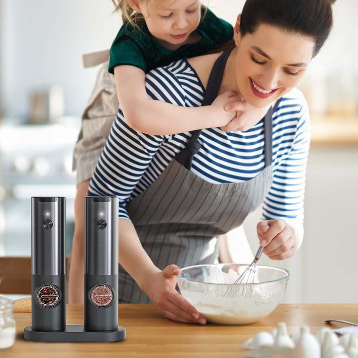 Rechargeable Electric Salt and Pepper Mill Set – Stylish Design 8