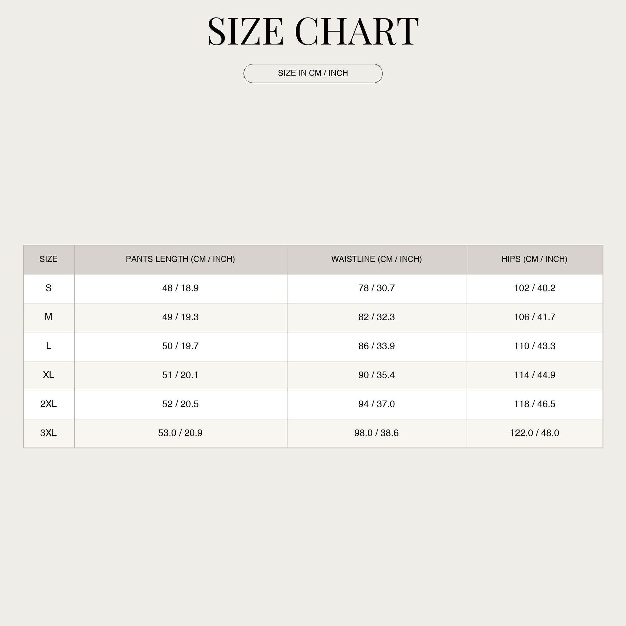 Size Chart