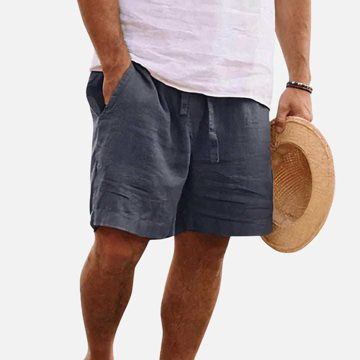 Relaxed Cotton Shorts – Elastic Drawstring Waist for Men