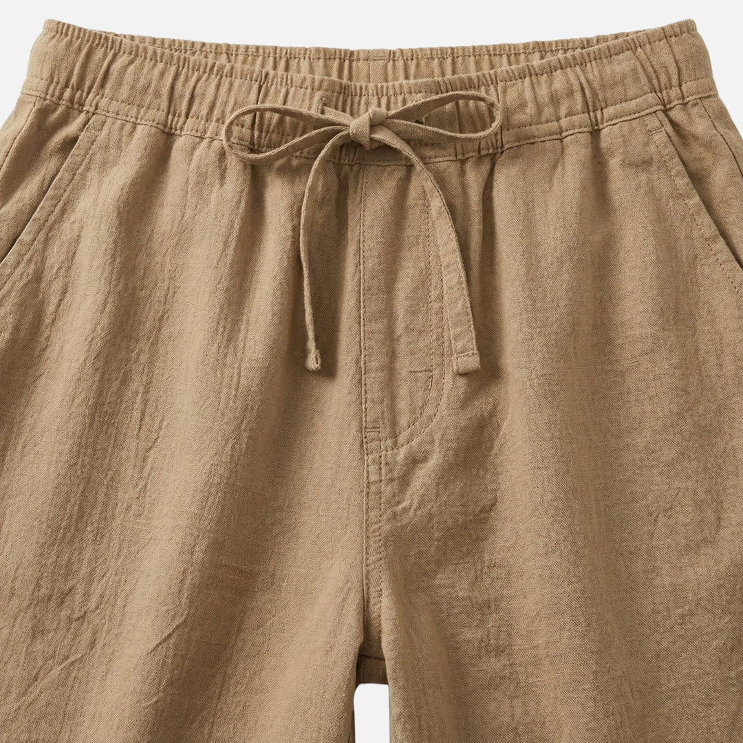 Relaxed Cotton Shorts – Elastic Drawstring Waist for Men