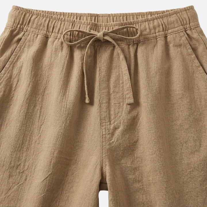 Relaxed Cotton Shorts – Elastic Drawstring Waist for Men