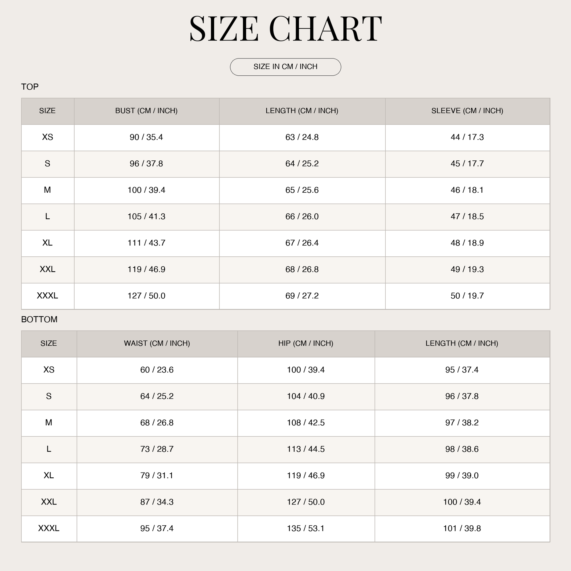 Size Chart