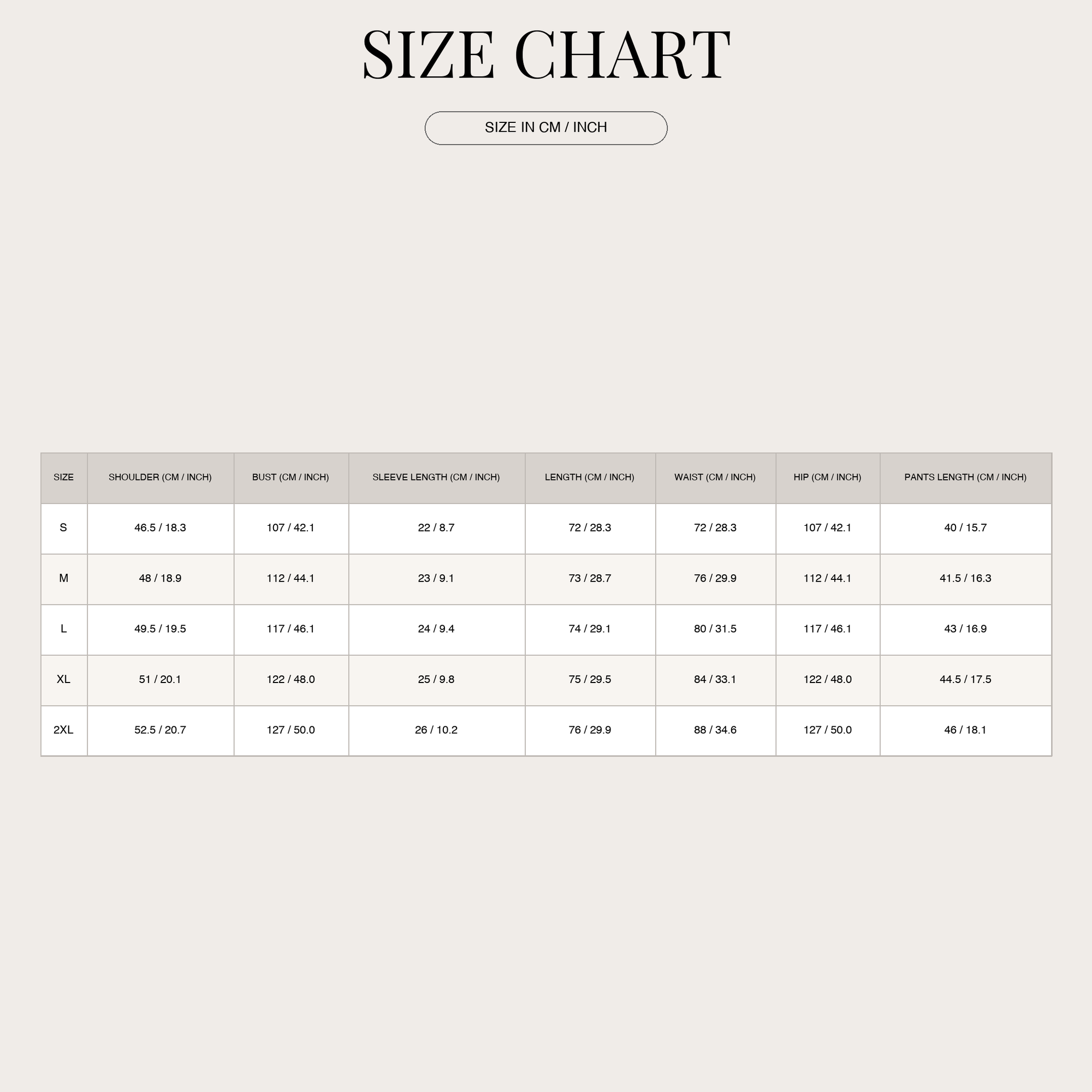 Size Chart