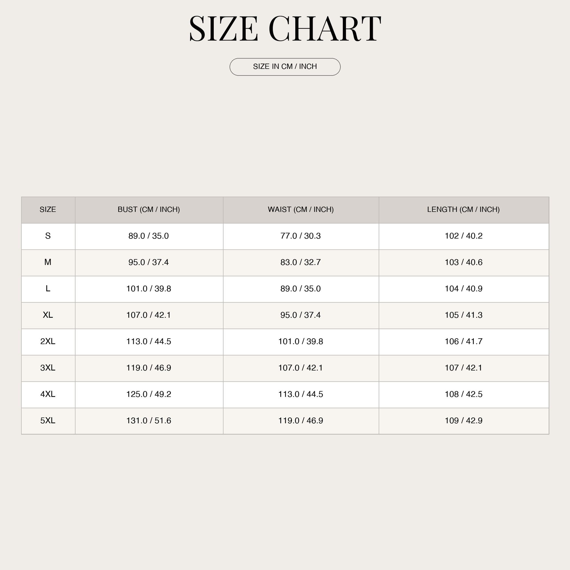 Size Chart