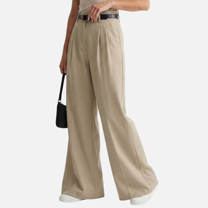 Relaxed Fit Wide Leg Office Pants for Women