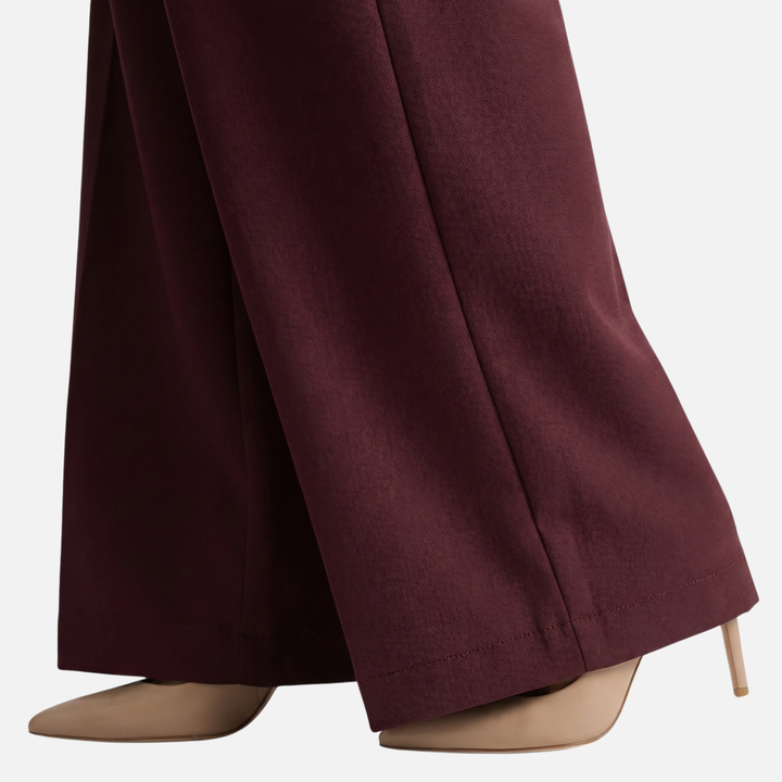 Relaxed Fit Wide Leg Office Pants for Women