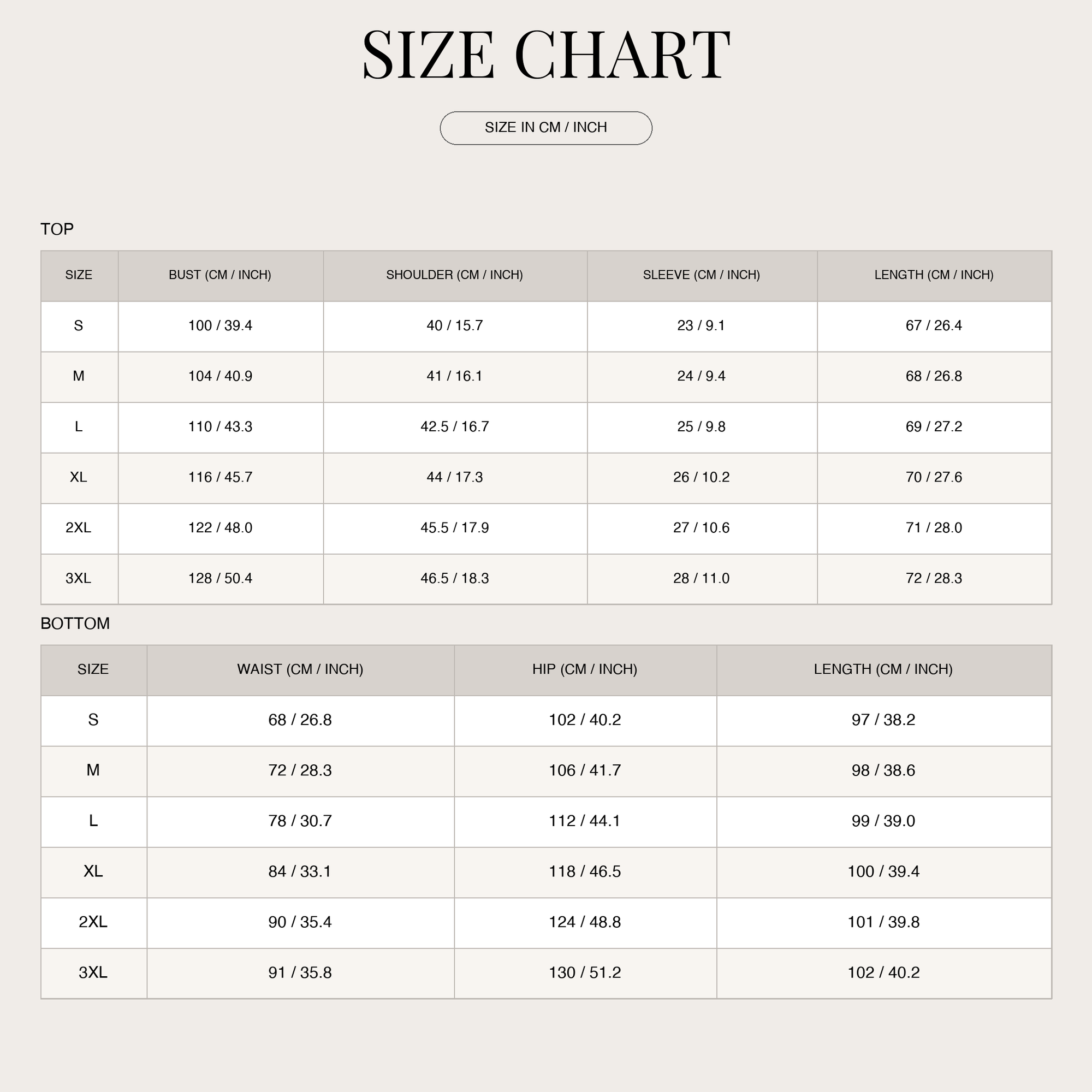 Size Chart