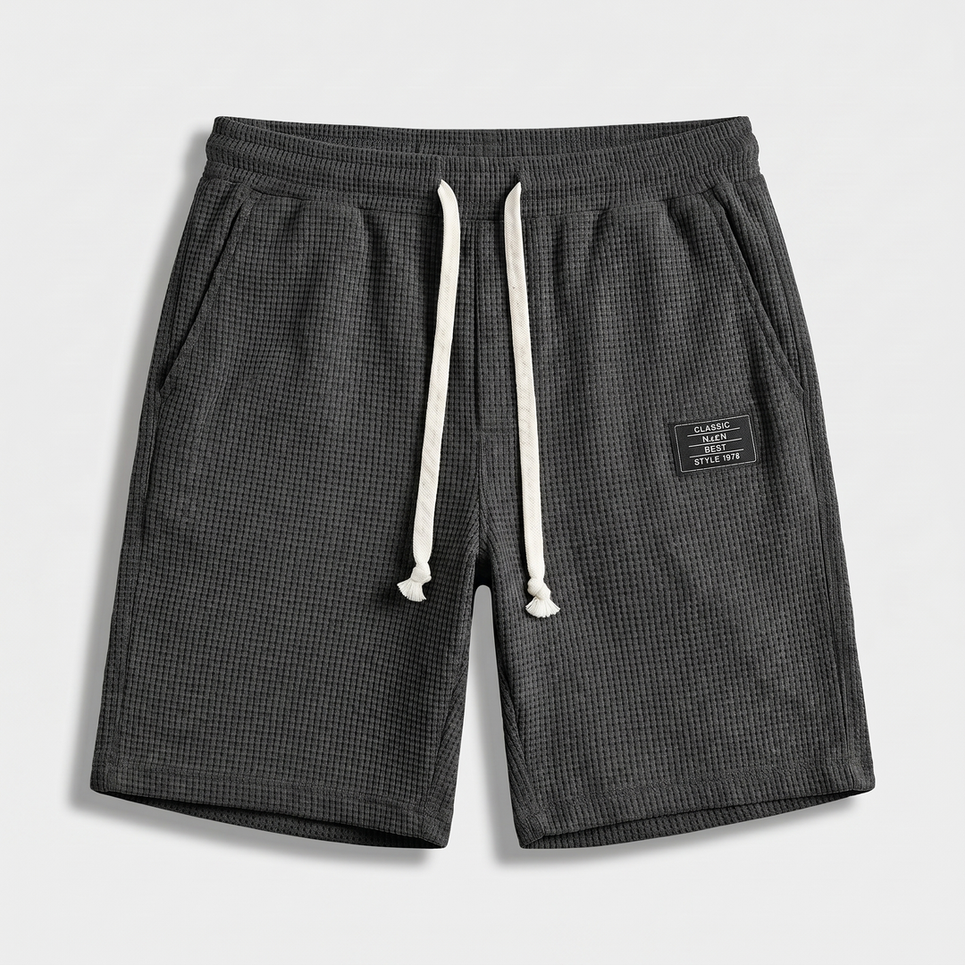 Relaxed Waffle Knit Pull-On Shorts for Men