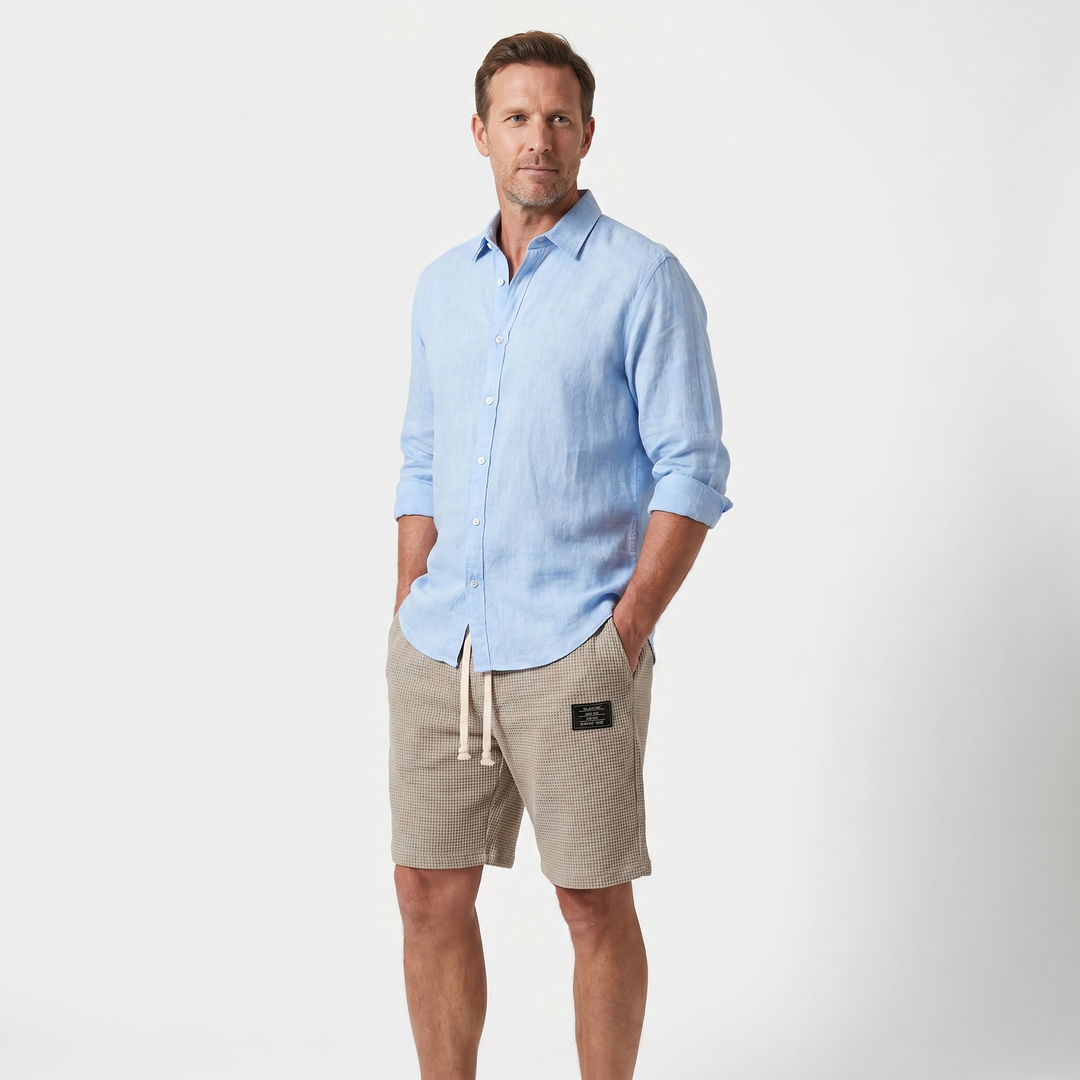 Relaxed Waffle Knit Pull-On Shorts for Men
