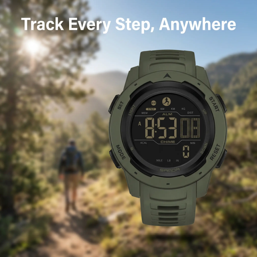 Robust Digital Watch – Waterproof with Integrated Pedometer for Adventure and Everyday Life 13