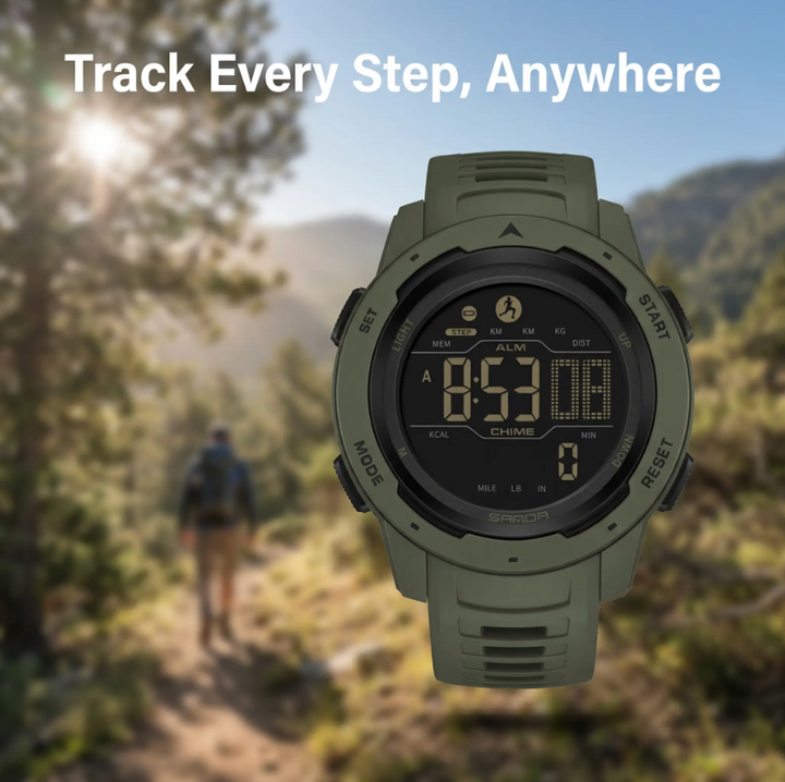 Robust Digital Watch – Waterproof with Integrated Pedometer for Adventure and Everyday Life 13