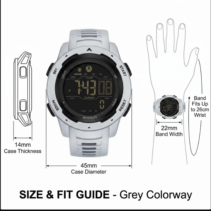 Robust Digital Watch – Waterproof with Integrated Pedometer for Adventure and Everyday Life 4