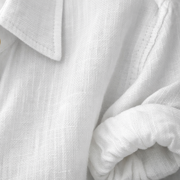 Lightweight Summer Blouse with Rolled Sleeves for Women