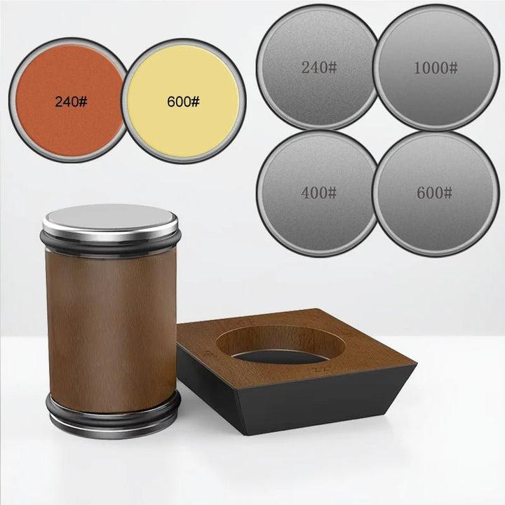 Rolling Knife Sharpener Set – Precise Design with Diamond Sharpener and Wooden Platform 5