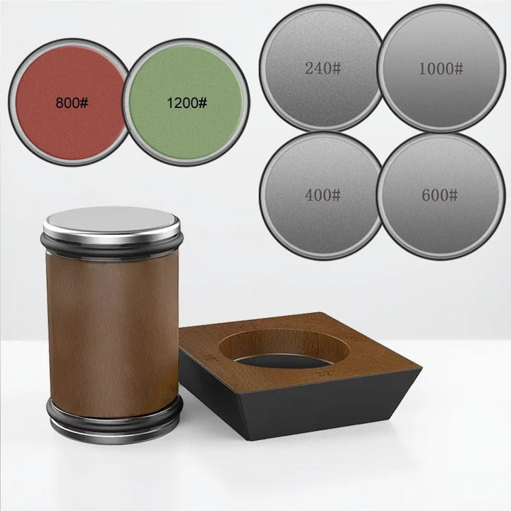Rolling Knife Sharpener Set – Precise Design with Diamond Sharpener and Wooden Platform 6