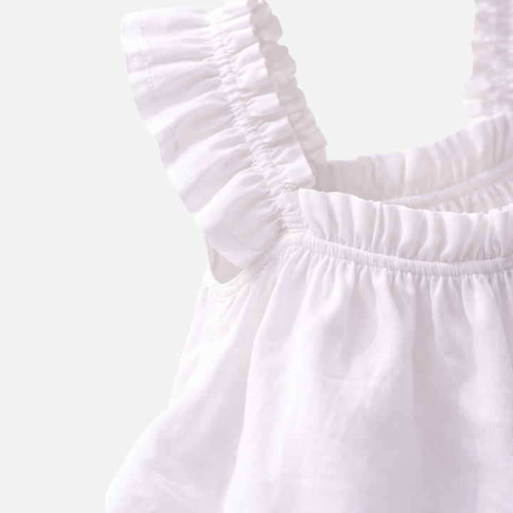 Ruffled Strap Top and Shorts Set with Ruffled Hem for Women