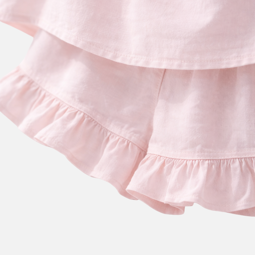Ruffled Strap Top and Shorts Set with Ruffled Hem for Women