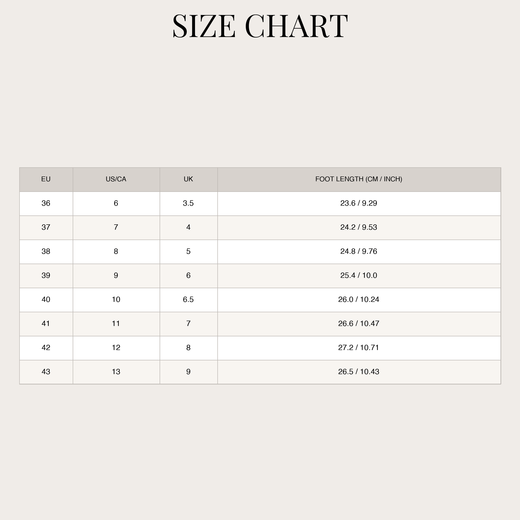 Size Chart