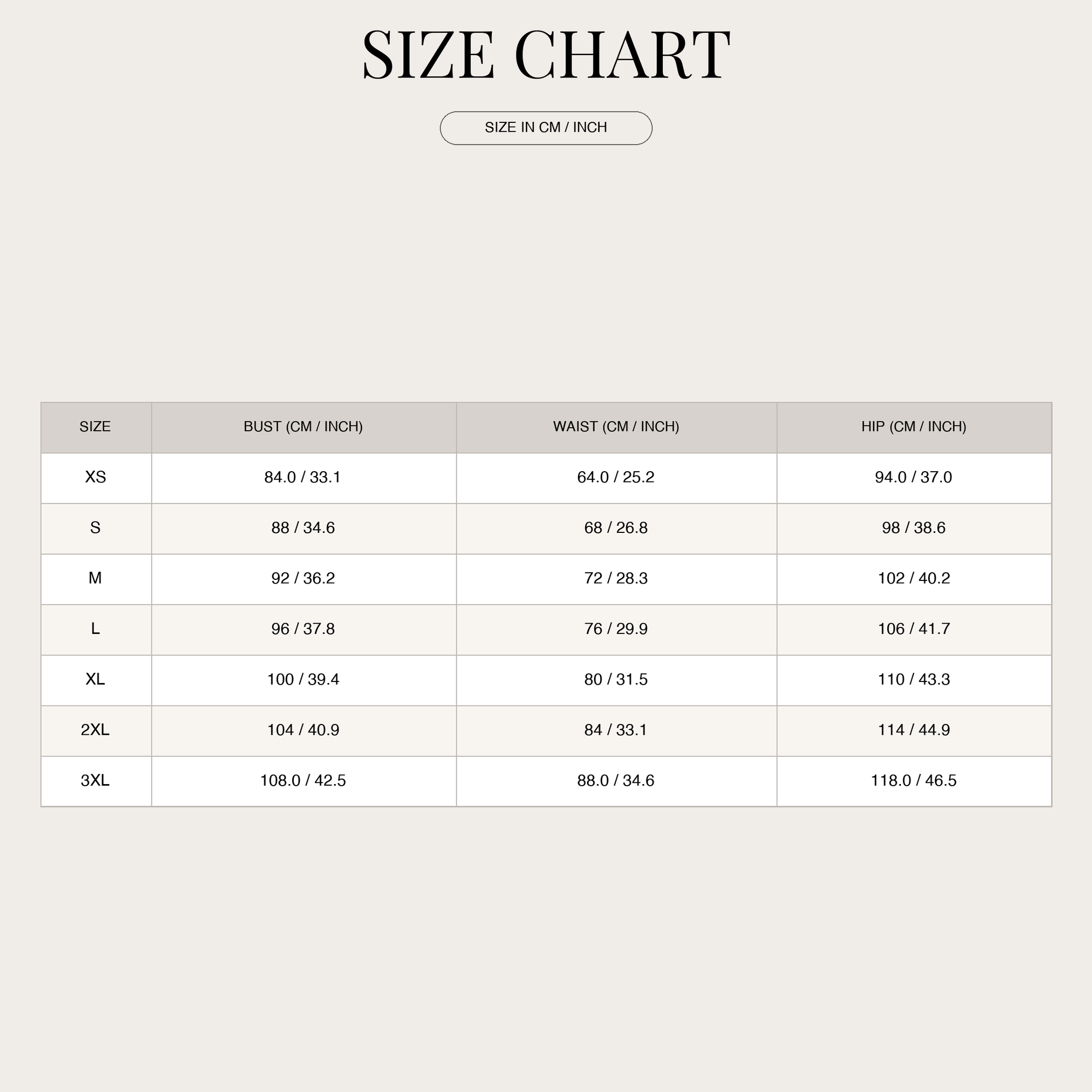 Size Chart
