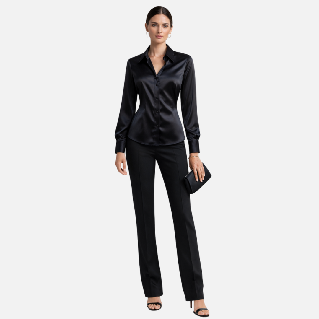 Satin finish Blouse with Long Sleeves for Women