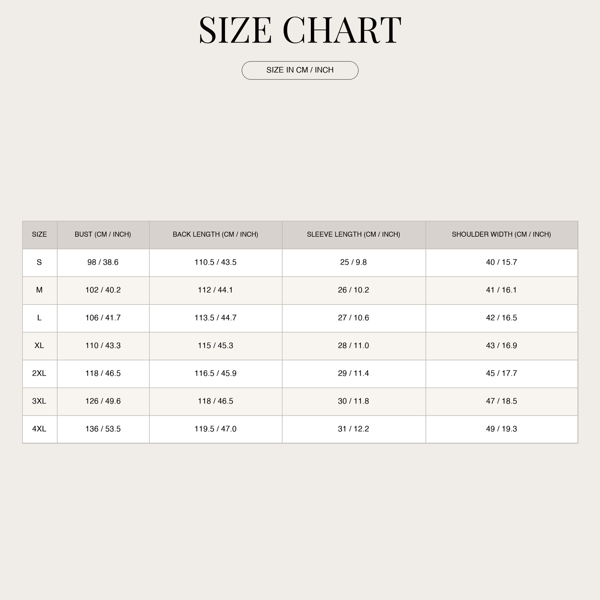Size Chart