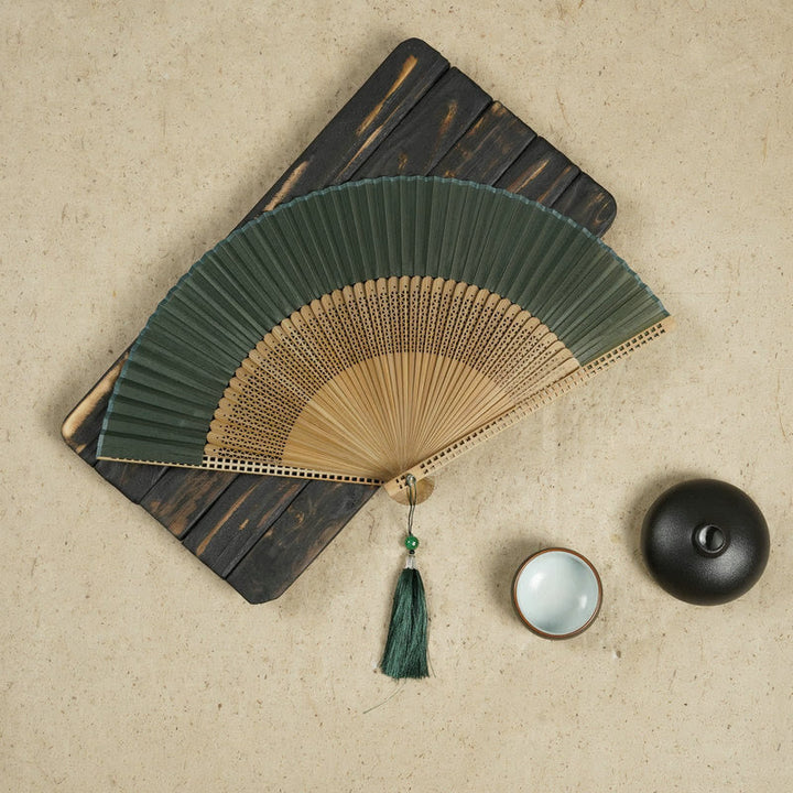 Silk and Bamboo Folding Fan – Handheld Fan for Warm Days 1