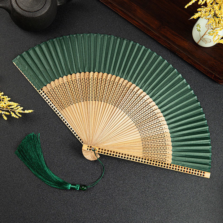 Silk and Bamboo Folding Fan – Handheld Fan for Warm Days 16